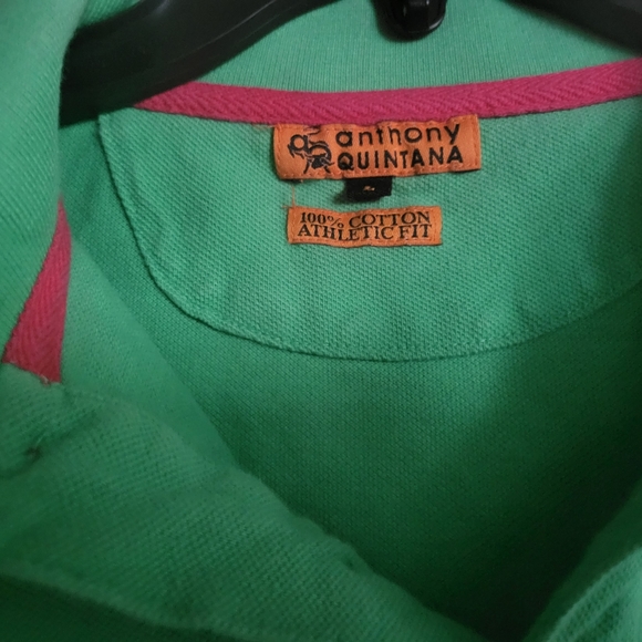 Men's AQ Short-Sleeved Lime Green Polo Shirt Size Large - Picture 1 of 5